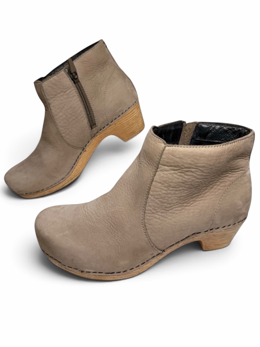 Dansko Maria Taupe Nubuck Leather Ankle Boots Womens 37